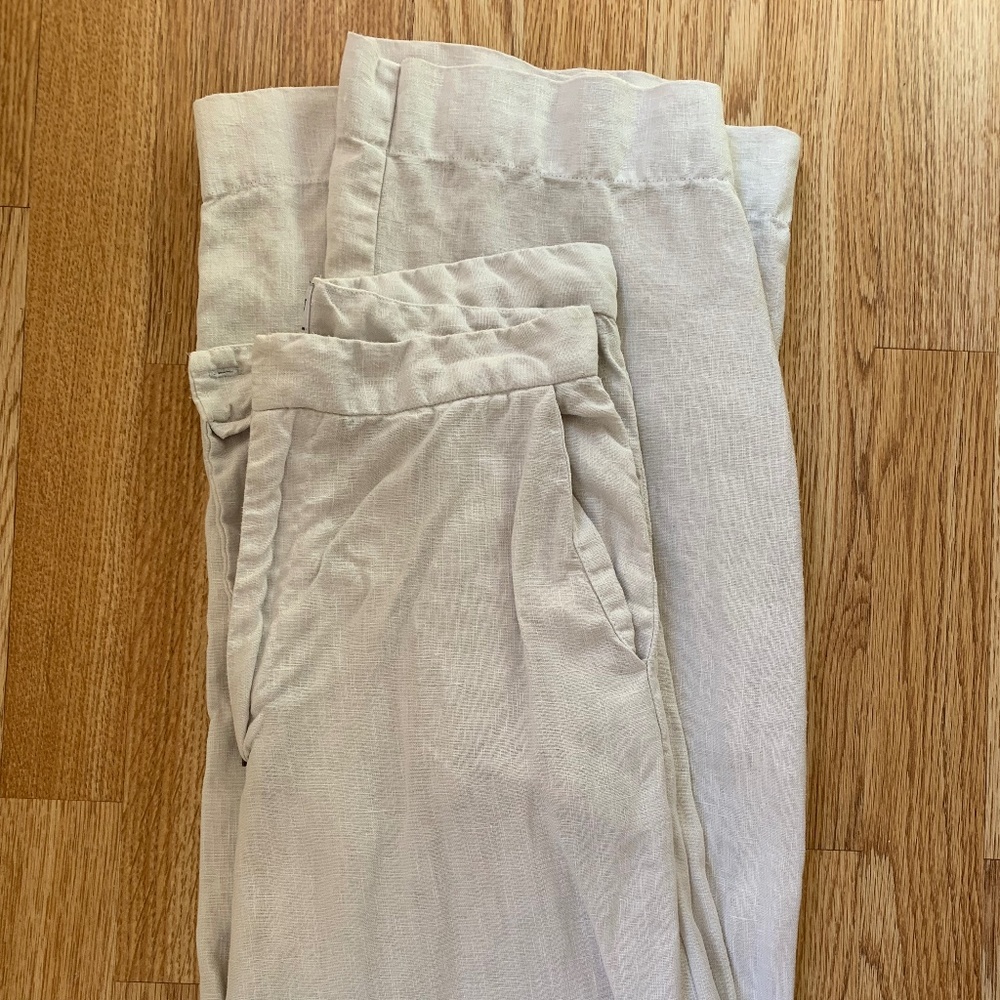 esby Linen Wide Leg Pants Size 4 Salt